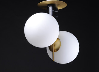 Vesper Two Light Semi-Flush Mount (26032SWSBRBK)