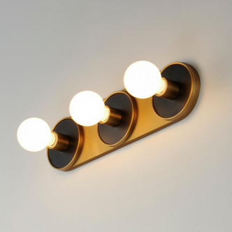 Hollywood Three Light Wall Sconce (26093BKNAB)