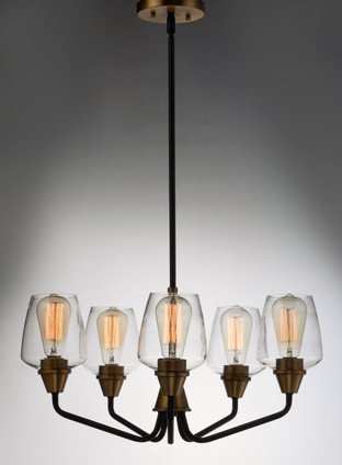 Goblet Five Light Chandelier (26125CLBZAB)