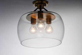 Goblet Three Light Semi-Flush Mount (26130CLBZAB)