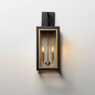 Neoclass Two Light Outdoor Wall Sconce (30055CLBKGLD)