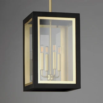 Neoclass Four Light Outdoor Pendant (30058CLBKGLD)