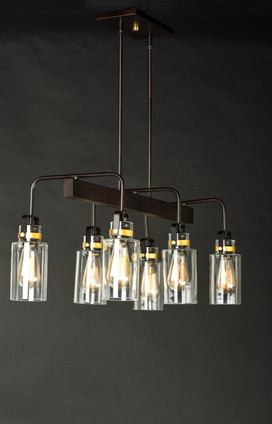 Magnolia Six Light Linear Pendant (30177CLBZGLD)