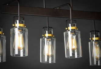 Magnolia Six Light Linear Pendant (30177CLBZGLD)