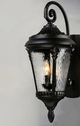 Sentry Three Light Outdoor Wall Lantern (3055WGBK)