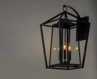 Artisan Three Light Outdoor Wall Lantern (3176CLBK)
