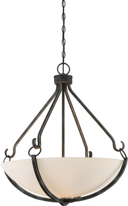 Nuvo Lighting - 60-6125 - Four Light Pendant - Sherwood - Iron Black / Brushed Nickel