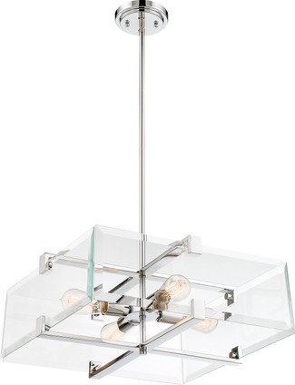 Nuvo Lighting - 60-6294 - Four Light Pendant - Shelby - Polished Nickel