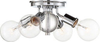Nuvo Lighting - 60-6564 - Four Light Flush Mount - Bounce - Polished Nickel
