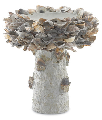 Currey and Company - 1200-0052 - Bird Bath - Oyster Shell - Portland/Natural
