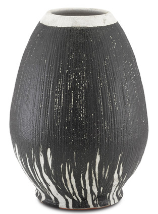 Currey and Company - 1200-0314 - Urn - Chartwell Urn - Textured Black/White