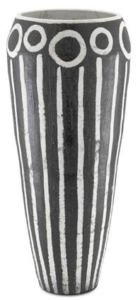 Currey and Company - 1200-0318 - Urn - Cairo Urn - Textured Black/White
