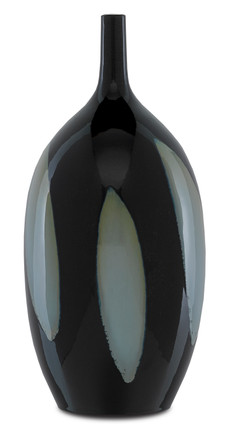 Currey and Company - 1200-0409 - Vase - Let Us Twist The Glass Collection - Black/Blue