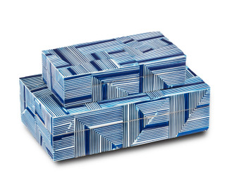 Currey and Company - 1200-0512 - Box - Cade - Blue/White