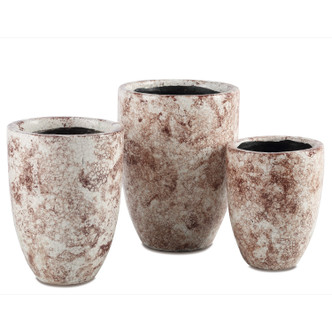 Currey and Company - 1200-0715 - Vase Set of 3 - Marne Collection - Brown/Off-White