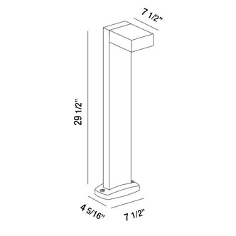 FOSFORA FOSFORA,LED BLRD,1X7W,30IN,BK (31909-037)