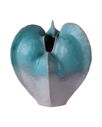 Currey and Company - 1200-0997 - Vase - Free-Form - Blue/Dark Gray