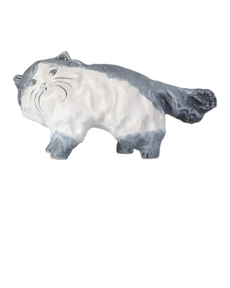 Currey and Company - 1200-1000 - Object - Siamese Cat - Grayish Blue/Off-White
