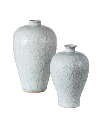 Currey and Company - 1200-1002 - Vase - Nanjing - Light Blue