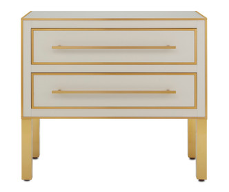 Currey and Company - 3000-0184 - Chest - Arden Collection - Ivory/Satin Brass