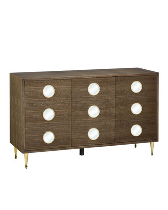 Currey and Company - 3000-0297 - Cabinet - Colette Collection - Tawny Brown/Polished Brass/Mirror