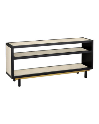 Currey and Company - 3000-0318 - Console Table - Deanna - Ivory/Black/Brushed Brass/Clear