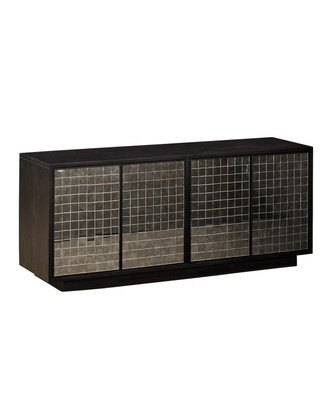 Currey and Company - 3000-0330 - Credenza - Mosaico - Ebony/Antique Mirror