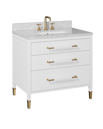 Currey and Company - 3800-0007 - Vanity with Sink - Verona - Acrylic White/Natural/White/Champagne