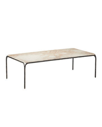 Currey and Company - 4000-0220 - Cocktail Table - Crema - Natural/Bronze