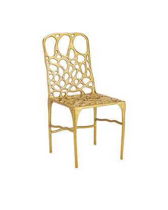 Currey and Company - 4000-0231 - Side Chair - Honeycomb - Gold