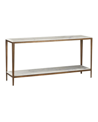 Currey and Company - 4000-0238 - Console Table - Oblique - Natural/Antique Brass