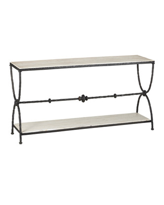 Currey and Company - 4000-0245 - Console Table - Agora - Natural/Rustic Bronze
