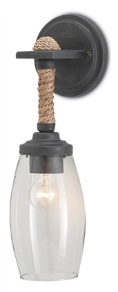 Currey and Company - 5000-0049 - One Light Wall Sconce - Hightider - Natural/Clear/French Satin