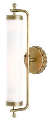 Currey and Company - 5000-0141 - One Light Wall Sconce - Latimer - White/Antique Brass