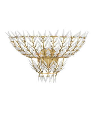 Currey and Company - 5000-0260 - Two Light Wall Sconce - Magnum Opus - Brass/White
