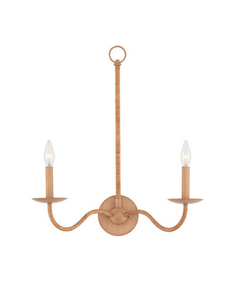 Currey and Company - 5000-0266 - Two Light Wall Sconce - Saxon - Natural/Saddle Tan