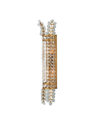 Currey and Company - 5000-0283 - Two Light Wall Sconce - Bradshaw - Frosted/Clear/Brass