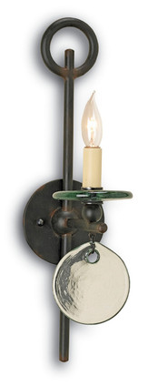 Currey and Company - 5107 - One Light Wall Sconce - Sethos - Clear/Old Iron