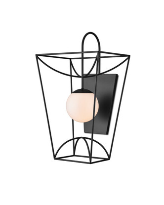 Currey and Company - 5500-0046 - One Light Wall Sconce - Rochefort - Black/White