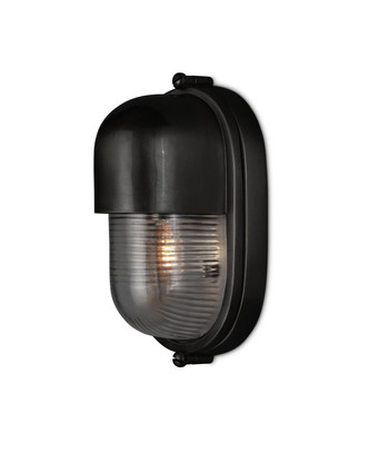 Currey and Company - 5500-0050 - One Light Outdoor Wall Sconce - Maritime - Matte Black/Clear
