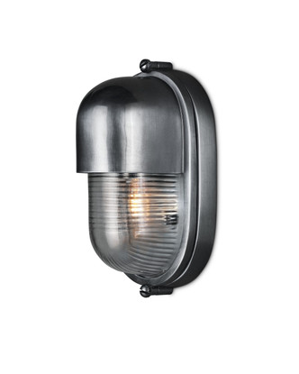 Currey and Company - 5500-0051 - One Light Outdoor Wall Sconce - Maritime - Antique Silver/Clear