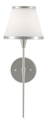 Currey and Company - 5800-0002 - One Light Wall Sconce - Brimsley - Polished Nickel/White