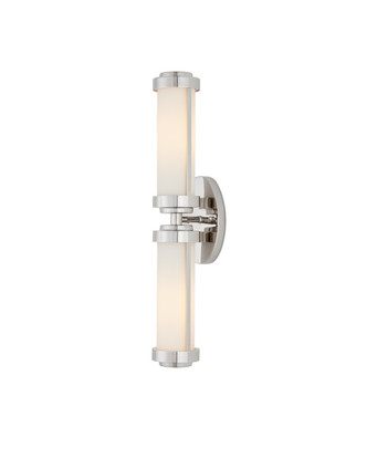 Currey and Company - 5800-0043 - Two Light Wall Sconce - Bowland - Polished Nickel/White