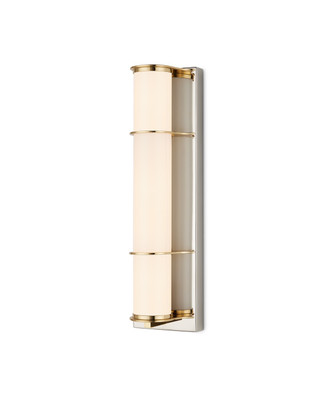 Currey and Company - 5800-0062 - One Light Bath Wall Sconce - Blaine - Polished Nickel/Polished Brass/White