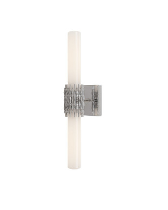 Currey and Company - 5800-0070 - Two Light Wall Sconce - Brietta - Opaque White/Polished Nickel