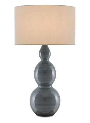 Currey and Company - 6000-0676 - One Light Table Lamp - Cymbeline - Steel Blue/Antique Brass