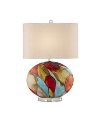 Currey and Company - 6000-0944 - One Light Table Lamp - Vivid - Beige/Red/Blue/Orange/Clear