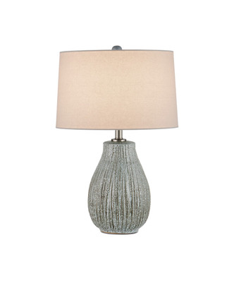 Currey and Company - 6000-0952 - One Light Table Lamp - Fidella - Reactive Black & White/Brushed Nickel