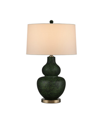Currey and Company - 6000-0967 - One Light Table Lamp - Kinnaird - Moss Green/Antique Brass