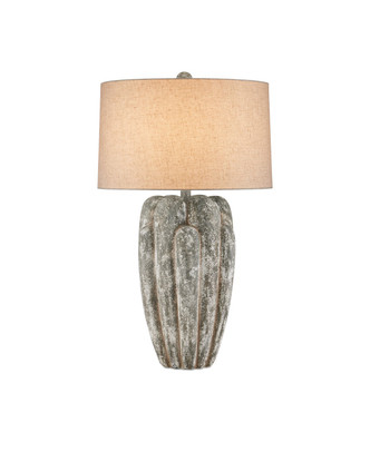 Currey and Company - 6000-0969 - One Light Table Lamp - Buttress Table Lamp - Dark Gray / White Texture